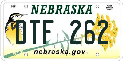 NE license plate DTF262