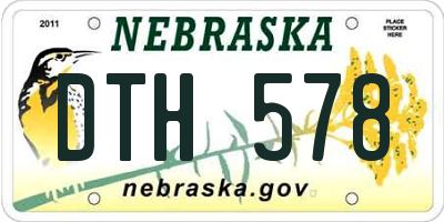 NE license plate DTH578