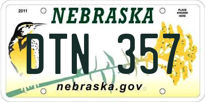 NE license plate DTN357