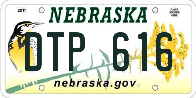 NE license plate DTP616