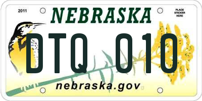 NE license plate DTQ010