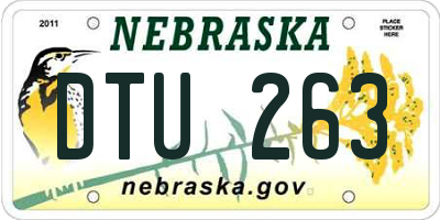 NE license plate DTU263