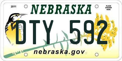 NE license plate DTY592