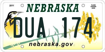 NE license plate DUA174