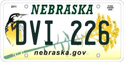 NE license plate DVI226