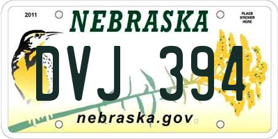 NE license plate DVJ394