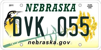 NE license plate DVK055