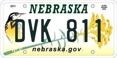 NE license plate DVK811