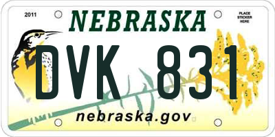 NE license plate DVK831