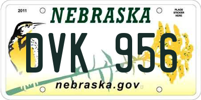 NE license plate DVK956