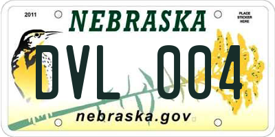 NE license plate DVL004