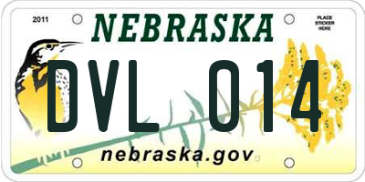 NE license plate DVL014