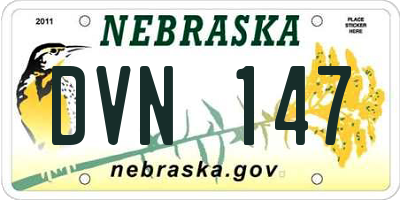 NE license plate DVN147