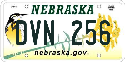 NE license plate DVN256
