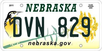 NE license plate DVN829