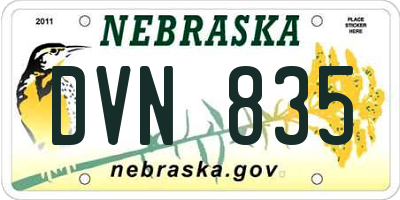 NE license plate DVN835