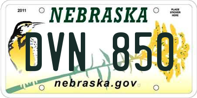 NE license plate DVN850