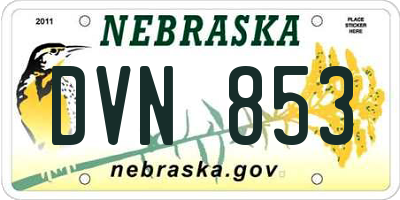 NE license plate DVN853