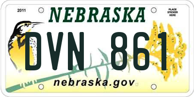 NE license plate DVN861