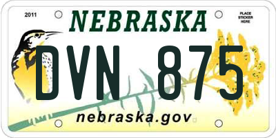 NE license plate DVN875