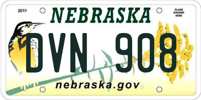 NE license plate DVN908