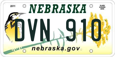 NE license plate DVN910
