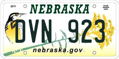 NE license plate DVN923