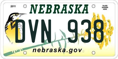NE license plate DVN938