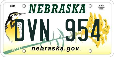 NE license plate DVN954