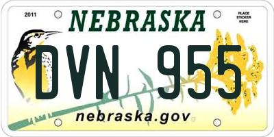 NE license plate DVN955