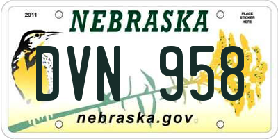 NE license plate DVN958