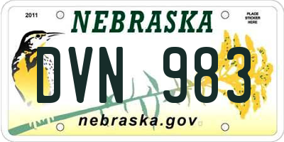 NE license plate DVN983