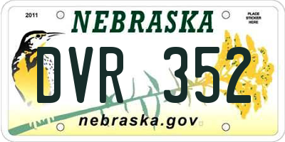 NE license plate DVR352