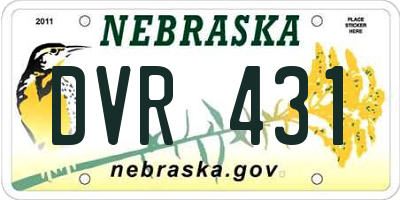 NE license plate DVR431