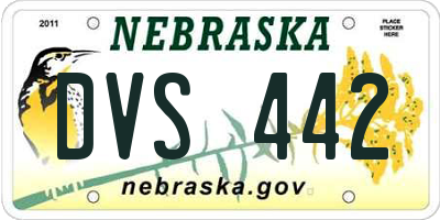 NE license plate DVS442