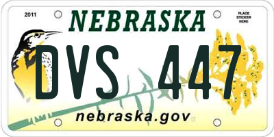 NE license plate DVS447