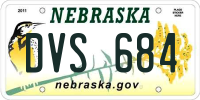 NE license plate DVS684
