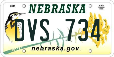NE license plate DVS734