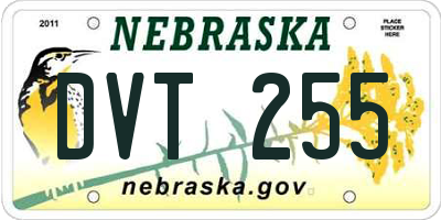 NE license plate DVT255