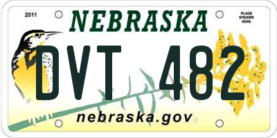 NE license plate DVT482