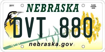 NE license plate DVT880