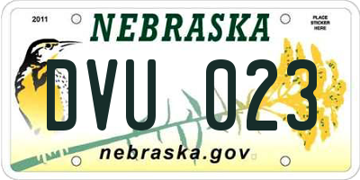 NE license plate DVU023
