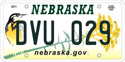NE license plate DVU029
