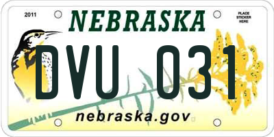 NE license plate DVU031