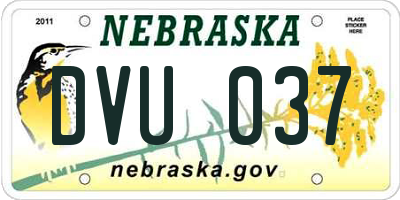 NE license plate DVU037