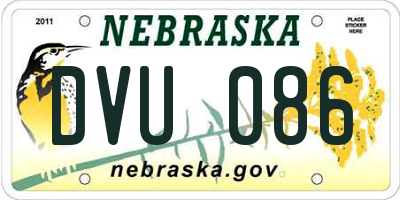 NE license plate DVU086