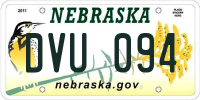 NE license plate DVU094