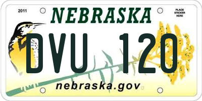 NE license plate DVU120
