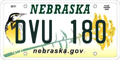 NE license plate DVU180
