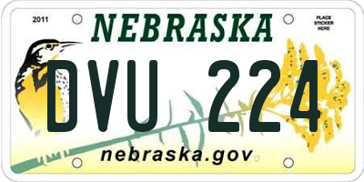 NE license plate DVU224